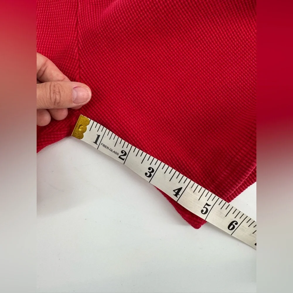 Vintage Womens Red Rib Biker Shorts Medium - Picture 5 of 6
